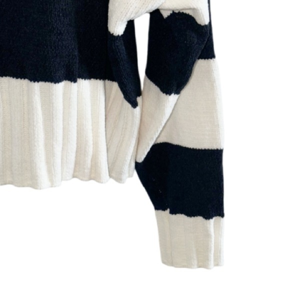 Sanctuary Black/White Stripe New Dream Stripe Sweater Oversized Knit Sz Medium - Picture 8 of 10